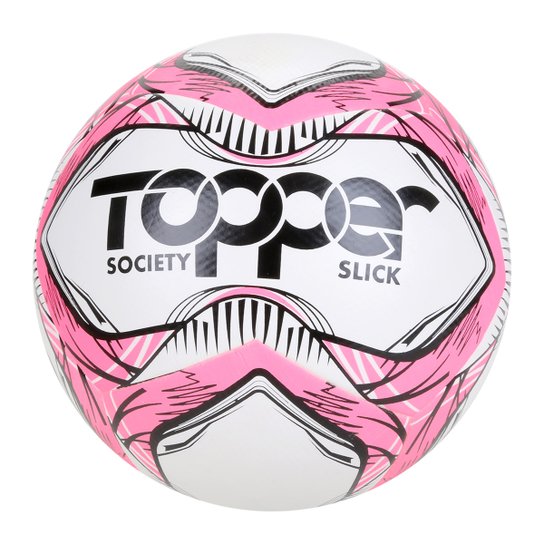 Bola de Futebol Society Topper Slick 2020 - Rosa+Preto