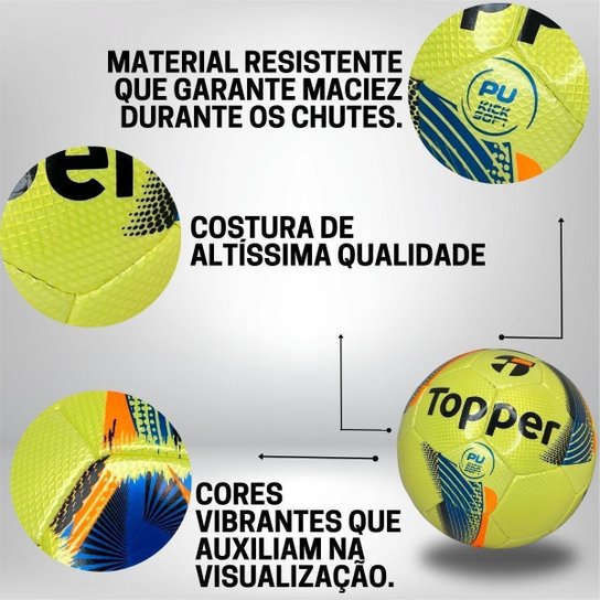 Bola Futebol Society Profissional Topper Costurada Oficial