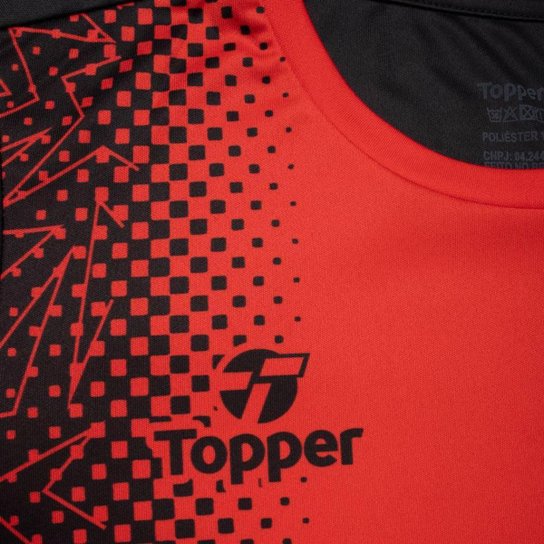 Camisa de Futebol Juvenil Topper Gradiente Vermelho/preto