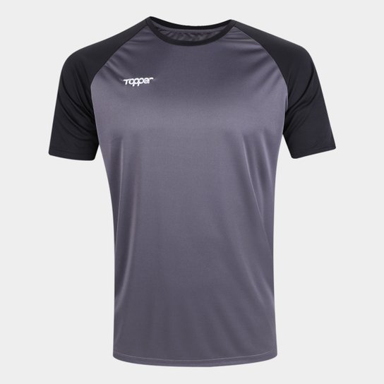 Camisa Futebol Topper Classic Color Masculina - Grafite+Preto