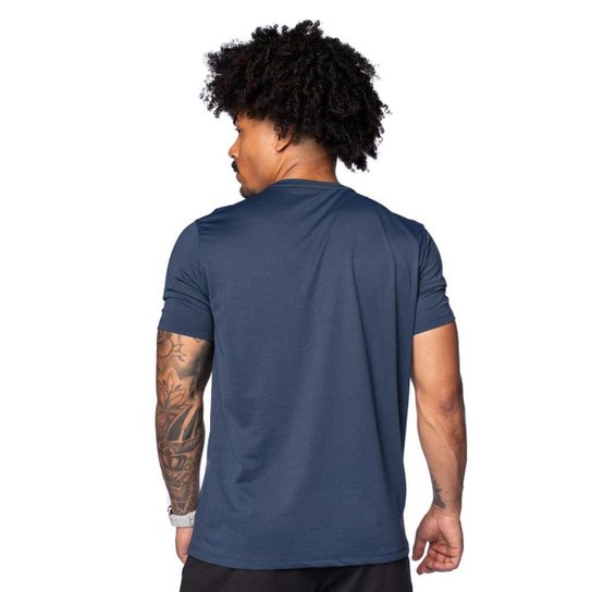 Camiseta Masculina Topper Treino Performance Mescla Marinho