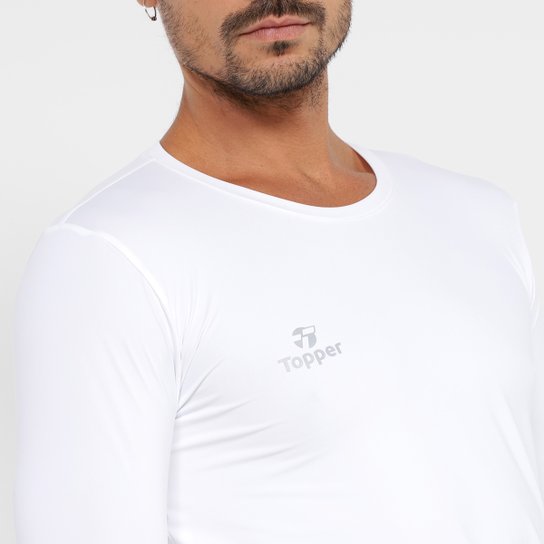 Camiseta Térmica Topper Classic Uv50 New Manga Longa Masculina