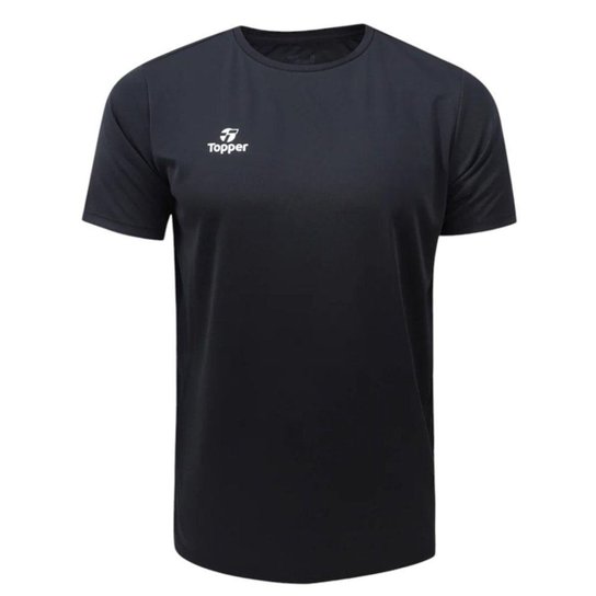 Camiseta Topper Fut Classic Plus Size Masculina - Preto 3G