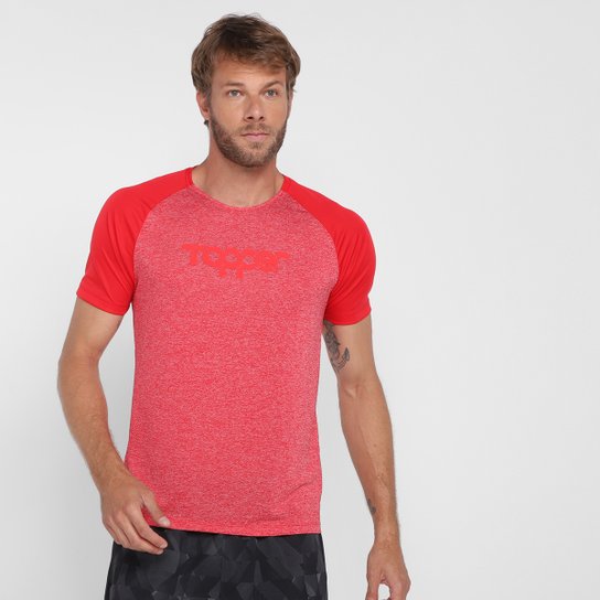 Camiseta Topper Treino Print Masculina - Vermelho