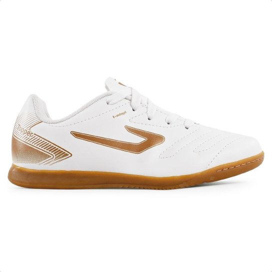 Chuteira Futsal Infantil Topper CUP VIII - Branco/Dourado
