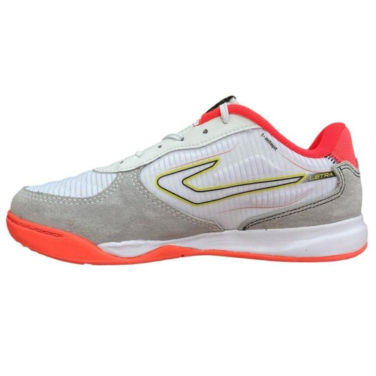 Chuteira Futsal Topper Letra 4 Unissex Branco Coral