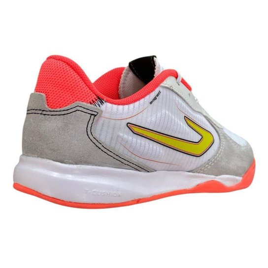 Chuteira Futsal Topper Letra 4 Unissex Branco Coral