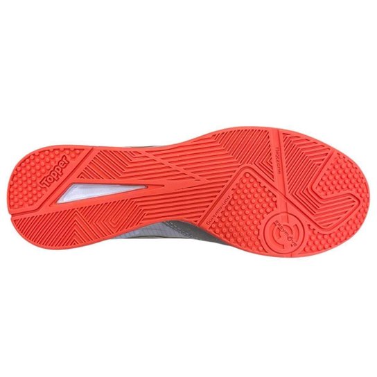 Chuteira Futsal Topper Letra 4 Unissex Branco Coral