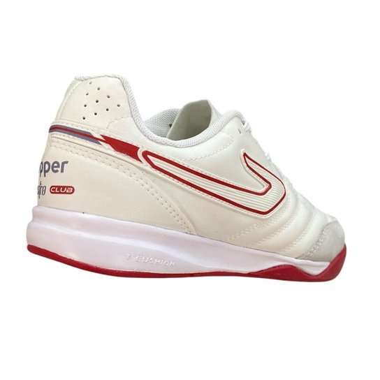 Chuteira Futsal Topper Maestro Club V Uxnisse Branco Vermelho