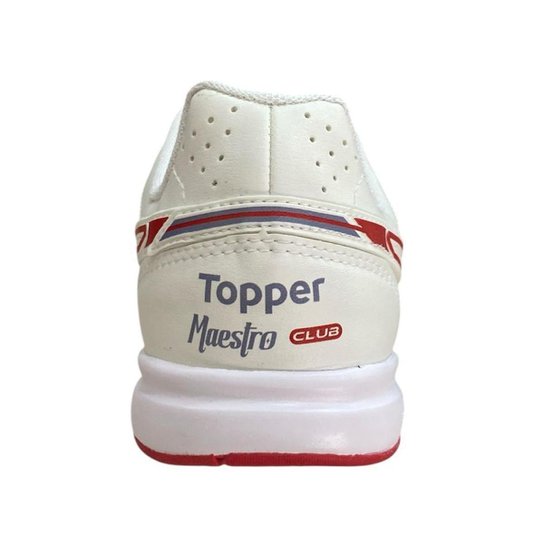 Chuteira Futsal Topper Maestro Club V Uxnisse Branco Vermelho