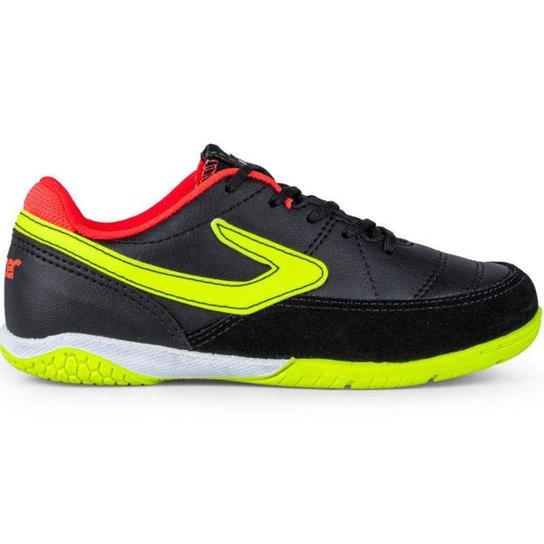 CHUTEIRA FUTSAL TOPPER TITANIUM X PRETO CORAL INFANTIL