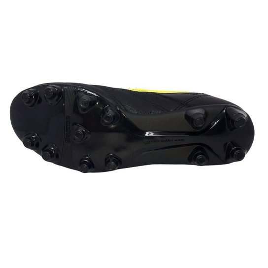 Chuteira Topper Campo Furia Preto Com Branco E Amarelo 41178