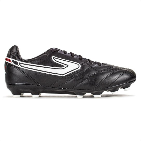 Chuteira Topper Campo Maestro Club V Preto Branco e Vermelho - Masculino