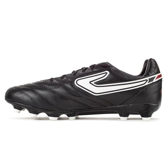 Chuteira Topper Campo Maestro Club V Preto Branco e Vermelho - Masculino