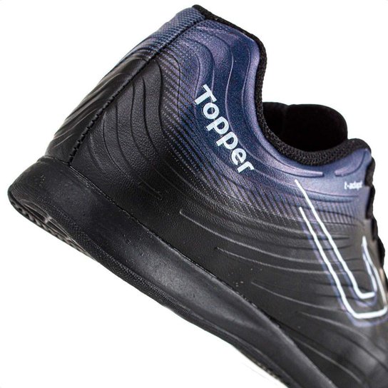 Chuteira Topper Futsal Forza III Preto Chumbo e Branco - Infantil
