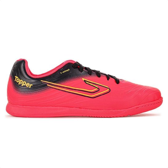 Chuteira Topper Futsal Forza III Rosa Preto e Amarelo - Masculino