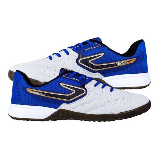 CHUTEIRA TOPPER FUTSAL LEGEND II BRANCO E AZUL 38