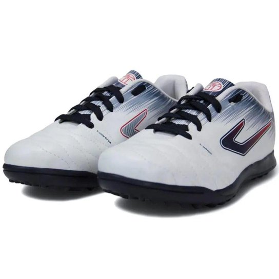 Chuteira Topper Society Flame Branco/Cinza