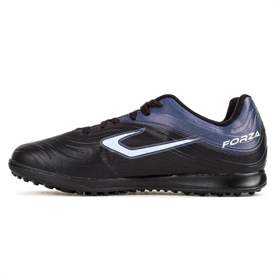 Chuteira Topper Society Forza III Preto Chumbo e Branco - Masculino