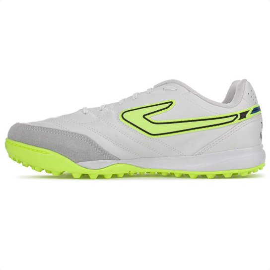 Chuteira Topper Society Maestro Club V Branco Verde e Cinza - Masculino