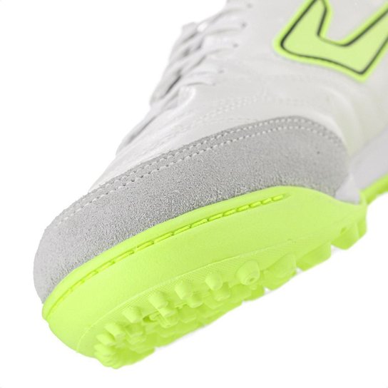 Chuteira Topper Society Maestro Club V Branco Verde e Cinza - Masculino