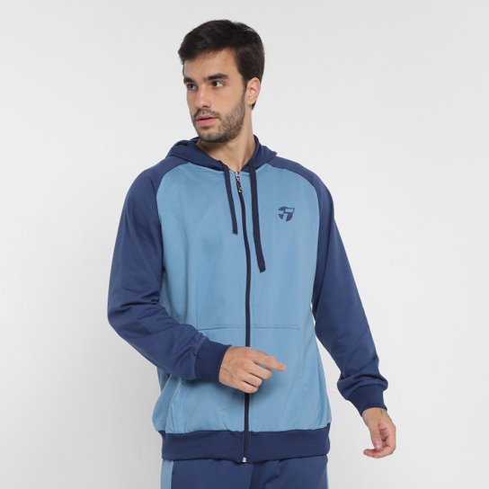 Jaqueta Moletom Topper Bicolor Com Capuz Masculina