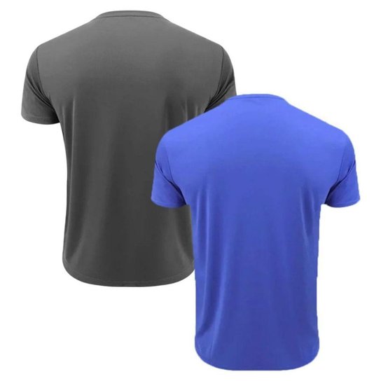 Kit 2 Camisetas Topper Faster Masculina - Azul e Cinza GG