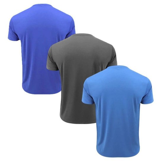 Kit 3 Camisetas Topper Faster Masculina - Azul GG