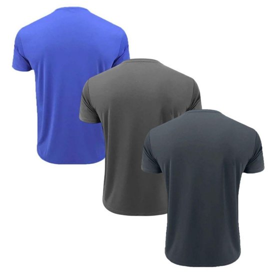 Kit 3 Camisetas Topper Faster Masculina - Cinza e Azul G