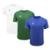 Kit 3 Camisetas Topper Fut Classic Juvenil - Azul+Verde