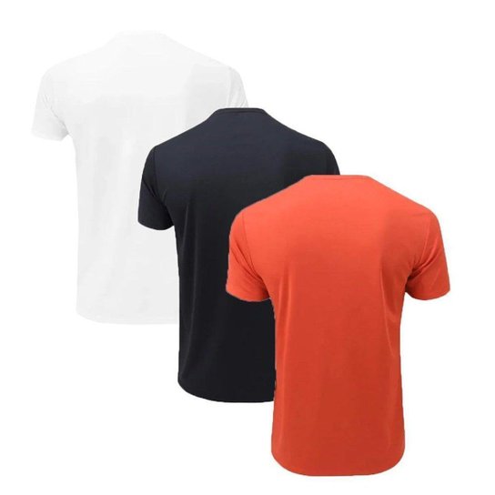 Kit 3 Camisetas Topper Sky Feeling Masculina - Branco e Preto GG