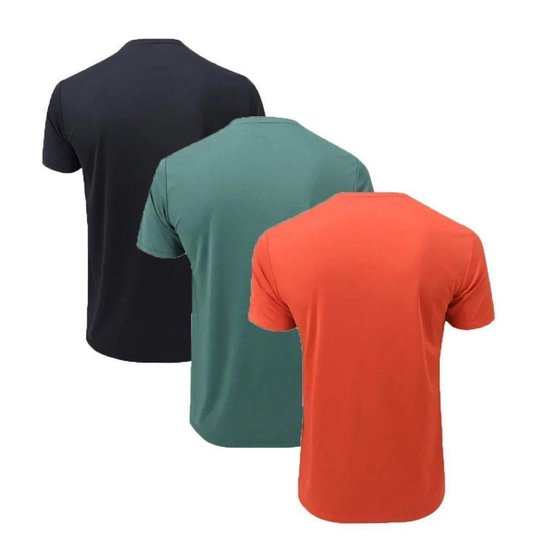 Kit 3 Camisetas Topper Sky Feeling Masculina - Laranja e Verde GG