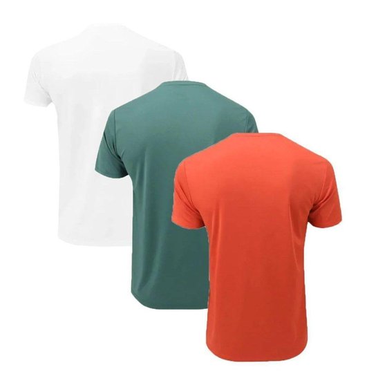 Kit 3 Camisetas Topper Sky Feeling Masculina - Verde e Laranja GG