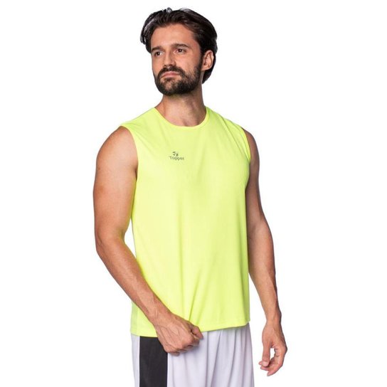 T-Shirt Masculina Topper Sem Manga Classic Verde Neon